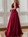 Luxurious A-line One-Shoulder Satin Floor-Length Bridesmaid Dress With Pockets