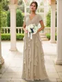 A-line Charming V-neck Short Sleeves Floor-Length Chiffon Bridesmaid Dress With Ruffles
