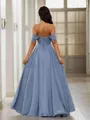 A-line Beautiful Off-the-Shoulder Floor-Length Chiffon Bridesmaid Dress With Slit