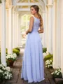A-line Classic V-neck Floor-Length Chiffon Bridesmaid Dress With Pleated