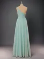 Simple A-line One-Shoulder Floor-Length Chiffon Bridesmaid Dress With Appliques Lace