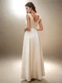 A-line Perfect V-neck Floor-Length Satin Bridesmaid Dress With Pockets