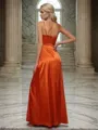 A-line Trendy Spaghetti Straps Floor-Length Silk like Satin Bridesmaid Dress With Slit