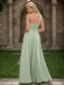 Pretty A-line One-Shoulder Floor-Length Chiffon Bridesmaid Dress With Slit