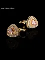 Gorgeous Copper Rhinestone Mens Cufflinks