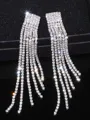 Women's Fancy Rhinestone Long Tassel Earrings