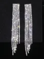 Women's Fancy Rhinestone Long Tassel Earrings
