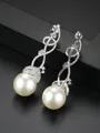 Exquisite Copper With Imitation Pearl Earrings