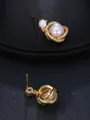 Charming Copper With Imitation Pearl Earrings