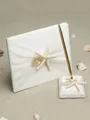 Stunning Cloth With Starfish/Shell Guestbook & Pen Set & Ring Pillow & Flower Basket