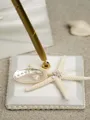 Stunning Cloth With Starfish/Shell Guestbook & Pen Set & Ring Pillow & Flower Basket