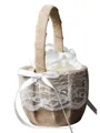 Outstanding Flower Basket In Linen With Bowknot