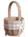 Simple Flower Basket In Linen With Sash
