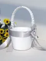 Great Flower Basket In Cloth With Bowknot