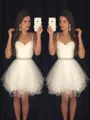 A-line Sweetheart Sleeveless Tulle Chic Short/Mini Homecoming Dress
