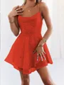 Radiant A-line Spaghetti Straps Sleeveless Sequins Short/Mini Homecoming Dress With Layers