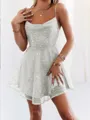 Radiant A-line Spaghetti Straps Sleeveless Sequins Short/Mini Homecoming Dress With Layers