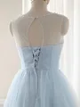 A-line Scoop Refined Sleeveless Tulle Short/Mini Homecoming Dress With Ruffles