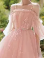 A-line Spaghetti Straps 1/2 Sleeves Tulle Perfect Short/Mini Homecoming Dress