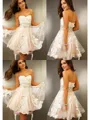 A-line Sweetheart Elegant Sleeveless Tulle Short/Mini Homecoming Dress With Sequins