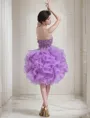 Unique A-line Sweetheart Sleeveless Organza Short/Mini Homecoming Dress With Ruffles