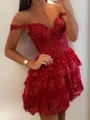 Fashion A-line Sweetheart Tulle Corset Short/Mini Homecoming Dress With