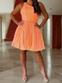 A-line One-Shoulder Unique Short/Mini Homecoming Dress