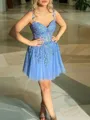 A-line Sweetheart Splendid Tulle Corset Short/Mini Homecoming Dress With Applique