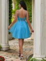 A-line V-Neck Stunning Sleeveless Short/Mini Homecoming Dresses