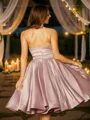 A-line Sweetheart Delicate Sleeveless Knee-Length Charmeuse Homecoming Dresses