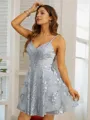 A-line V-Neck Chic Sleeveless Short/Mini Homecoming Dresses