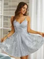 A-line V-Neck Chic Sleeveless Short/Mini Homecoming Dresses