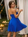 A-line Strapless Subtle Sleeveless Short/Mini Stretch Crepe Homecoming Dresses