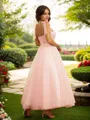 A-line Spaghetti Straps Unique Sleeveless Ankle-Length Homecoming Dresses