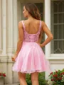 A-line Scoop Refined Sleeveless Short/Mini Tulle Homecoming Dresses