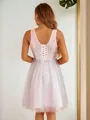 A-line V-Neck Chic Sleeveless Short/Mini Homecoming Dresses