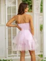 A-line Sweetheart Classic Sleeveless Short/Mini Tulle Homecoming Dresses
