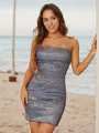 Sheath/Column Spaghetti Straps Flattering Sleeveless Short/Mini Homecoming Dresses