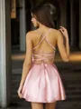 Unique A-line Spaghetti Straps Silk like Satin Short/Mini Homecoming Dress With Other