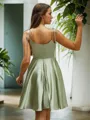 Perfect A-line Spaghetti Straps Silk Like Satin Short/Mini Homecoming Dress
