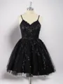 Gorgeous Ball-Gown V-neck Tulle Short/Mini Homecoming Dress With Appliques Lace