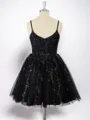 Gorgeous Ball-Gown V-neck Tulle Short/Mini Homecoming Dress With Appliques Lace