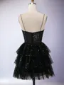 Glam A-line Spaghetti Straps Corset Short/Mini Homecoming Dress With Cascading Ruffles