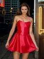 A-line Chic Straight Silk Like Satin Short/Mini Homecoming Dress