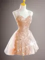 Delicate A-line Straps Short/Mini Homecoming Dress