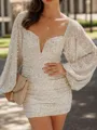 Perfect Sheath V-Neck Sequin Short/Mini Homecoming Dress