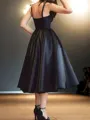 Fashion A-line Sweetheart Ruffles Tea-Length Satin Homecoming Dress