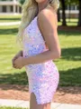 Delicate Sheath V-Neck Sequin Short/Mini Homecoming Dress
