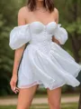 Timeless A-line Sweetheart Ruffles Short/Mini Organza Homecoming Dress