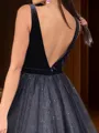 Subtle A-line V-Neck Short/Mini Velvet Homecoming Dress